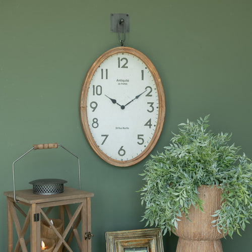 OVAL HANGING WALL CLOCK