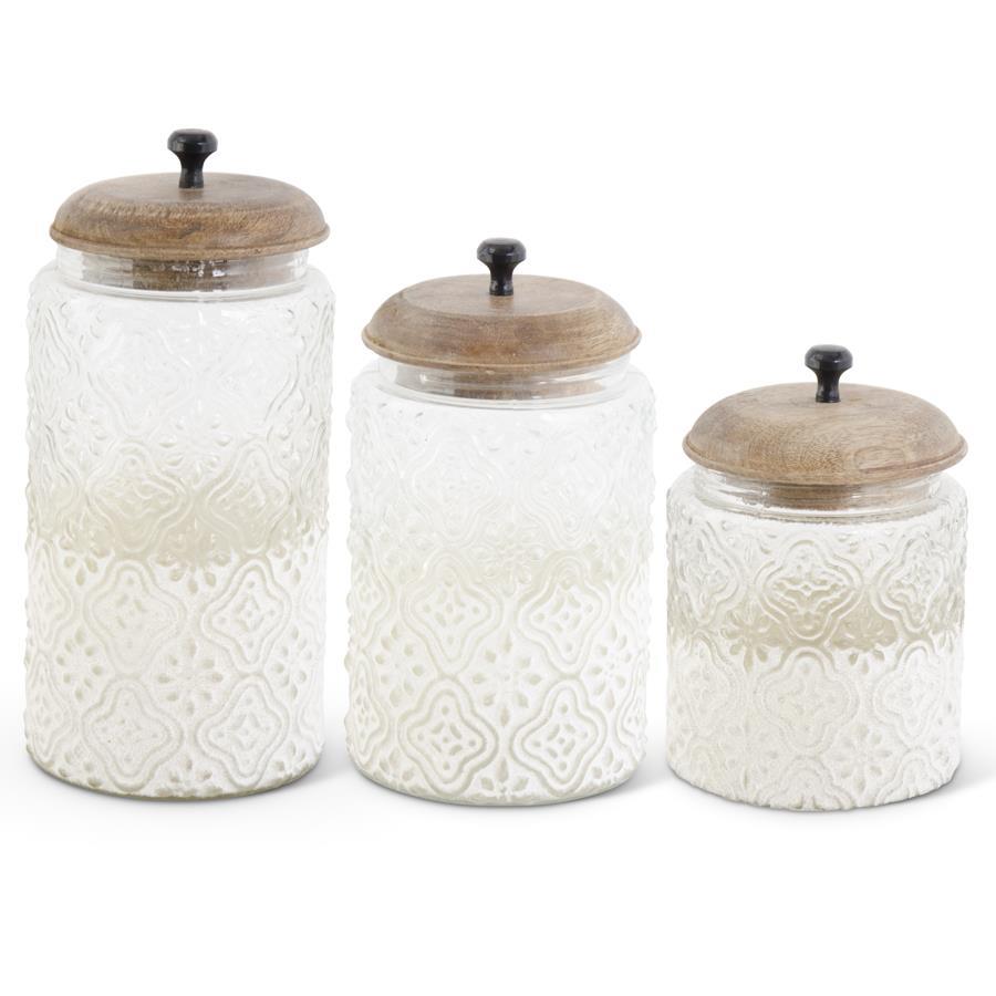 Glass Jars With Wood Lids - Fatima Boutique