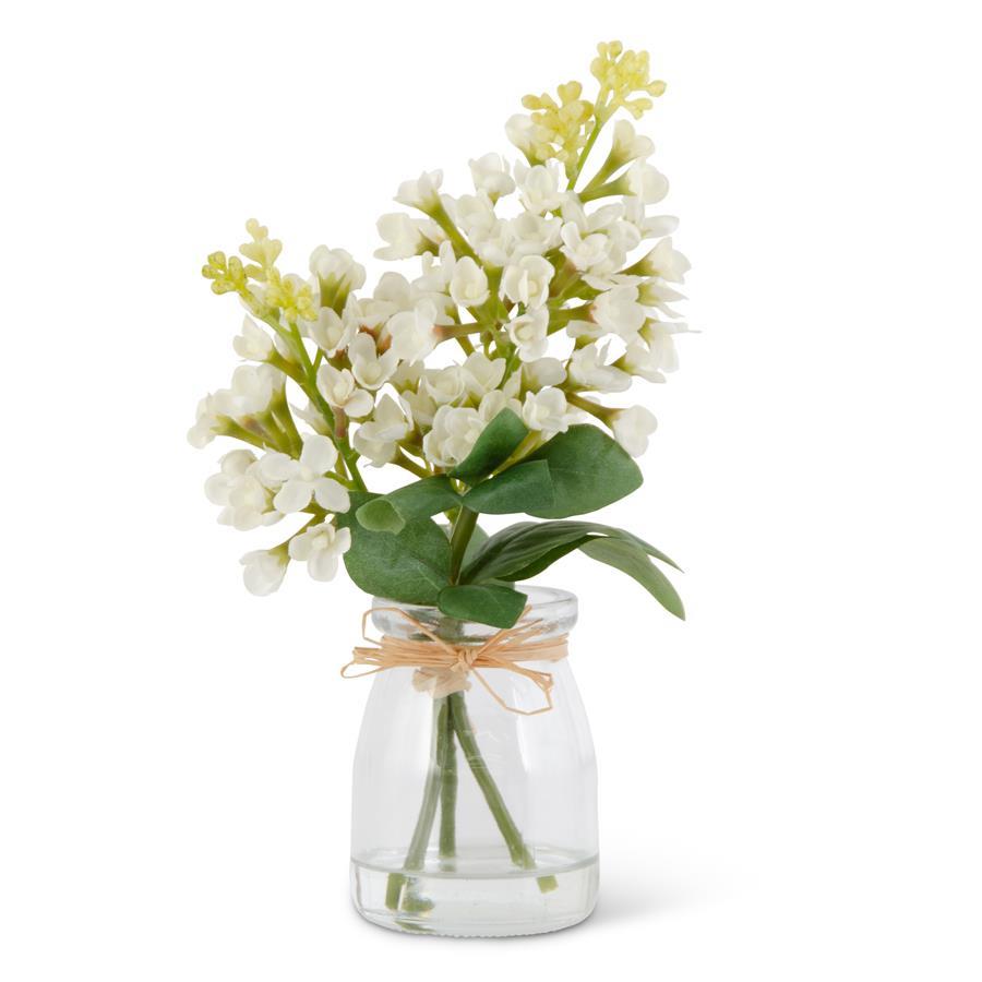 White Lilac Premade in Glass Vase