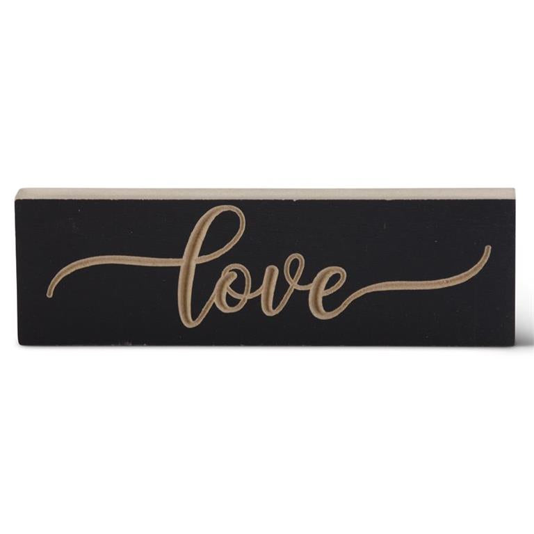 Matte Black Script Embossed sign, Love