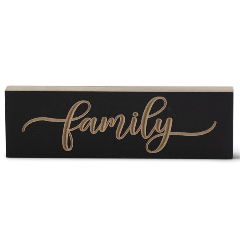 MATTE BLACK SCRIPT EMBOSSED sign, Family