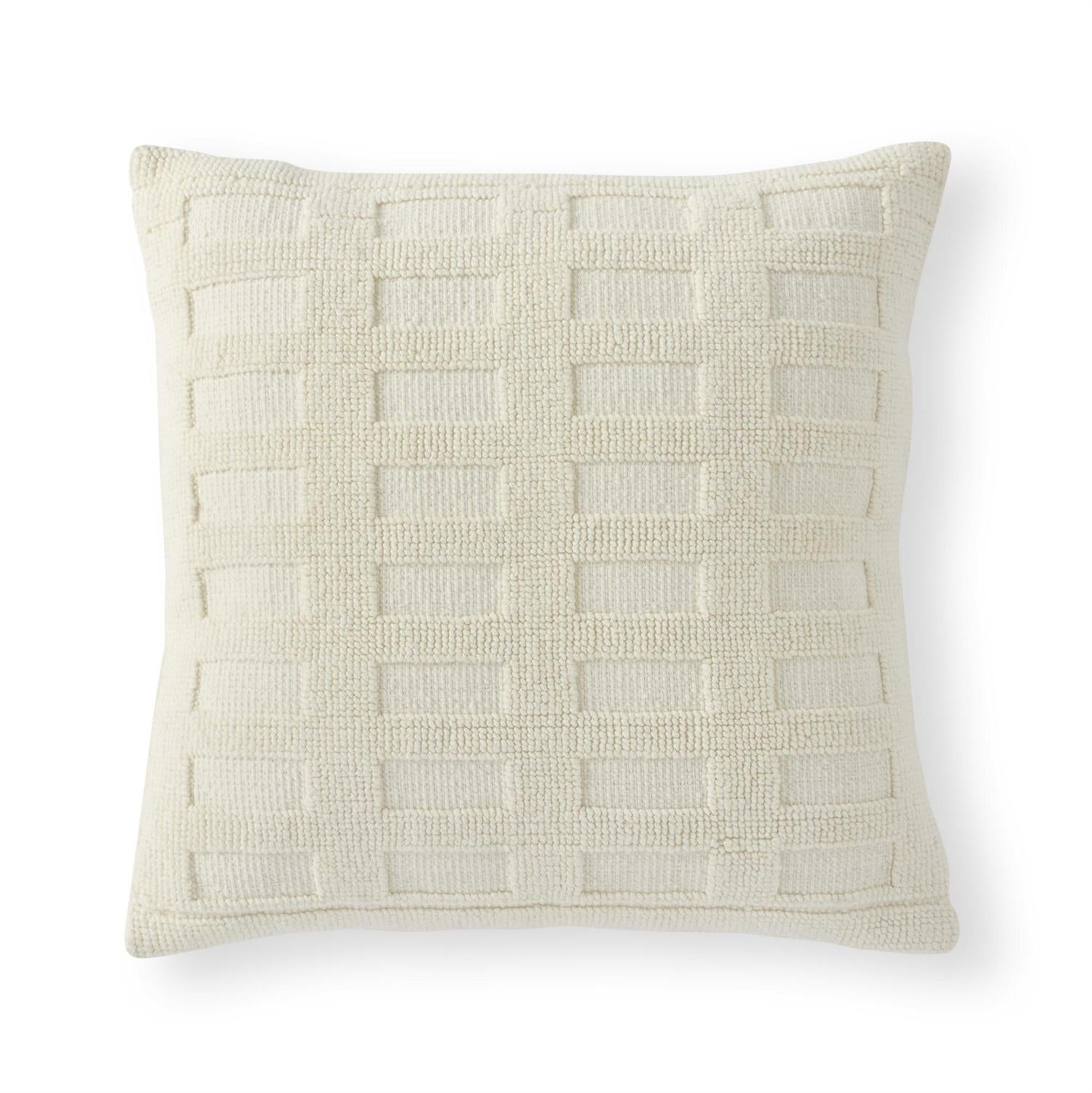 Square Cream Knit Pillow