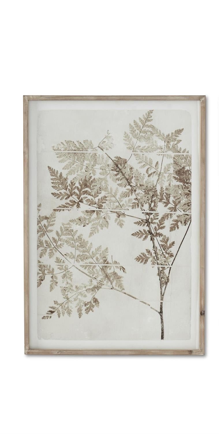 Wood Framed Cream Fern Print (Style 1 of 2)