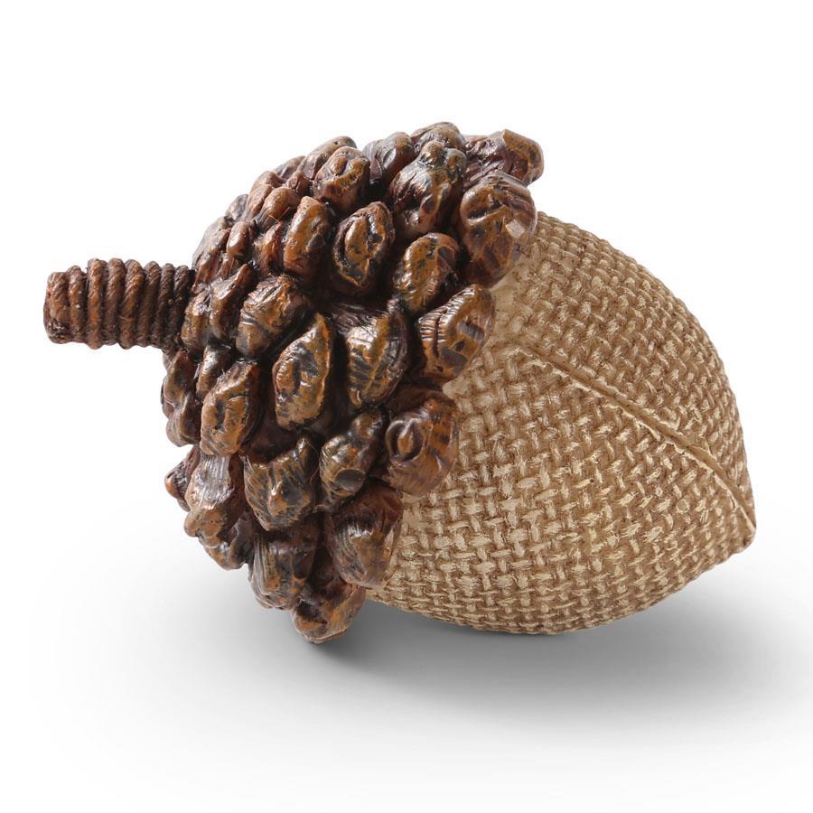 LIGHT BROWN RESIN ACORN W/PINECONE TOP