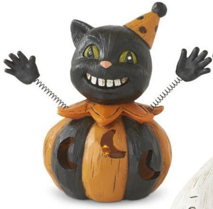 Black Cat LED HALLOWEEN FIGURINE W/TIMER