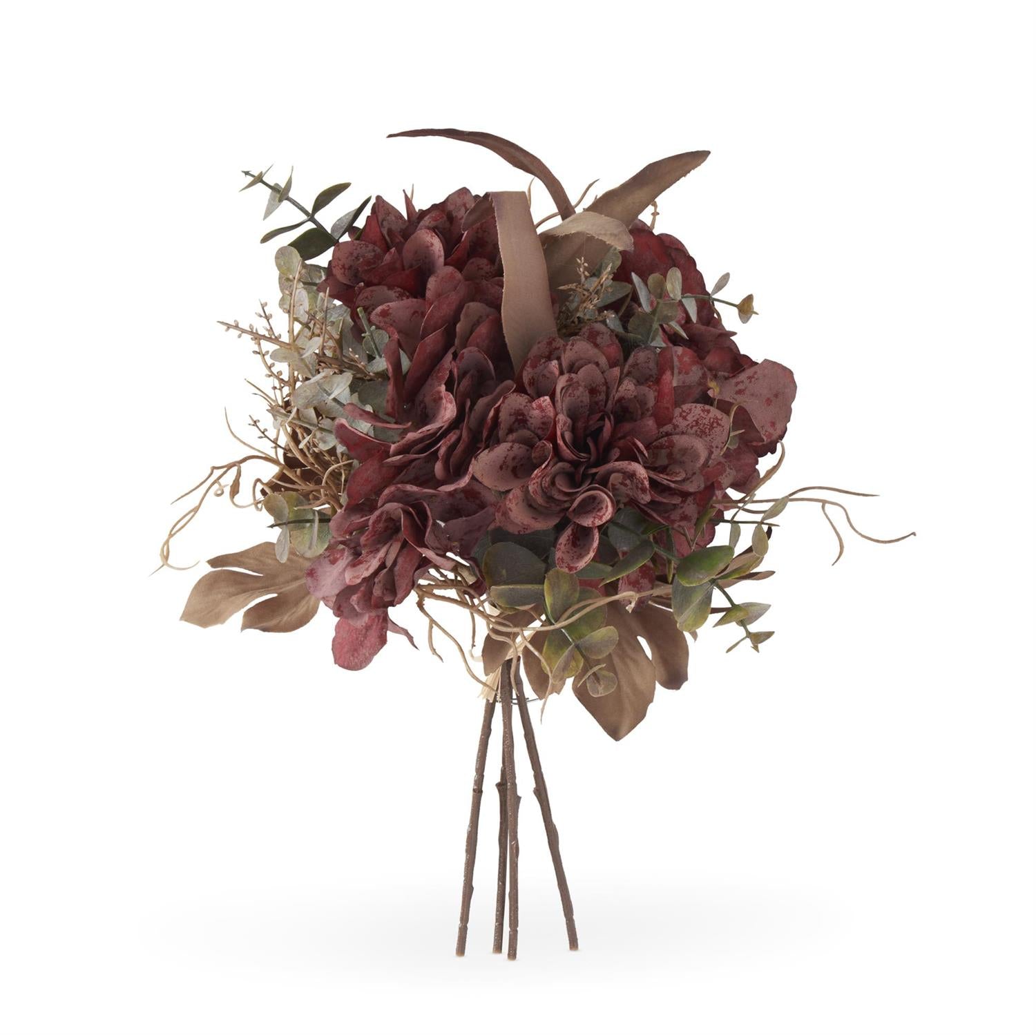 BURGUNDY FAUX DRIED FLORAL BUNDLE