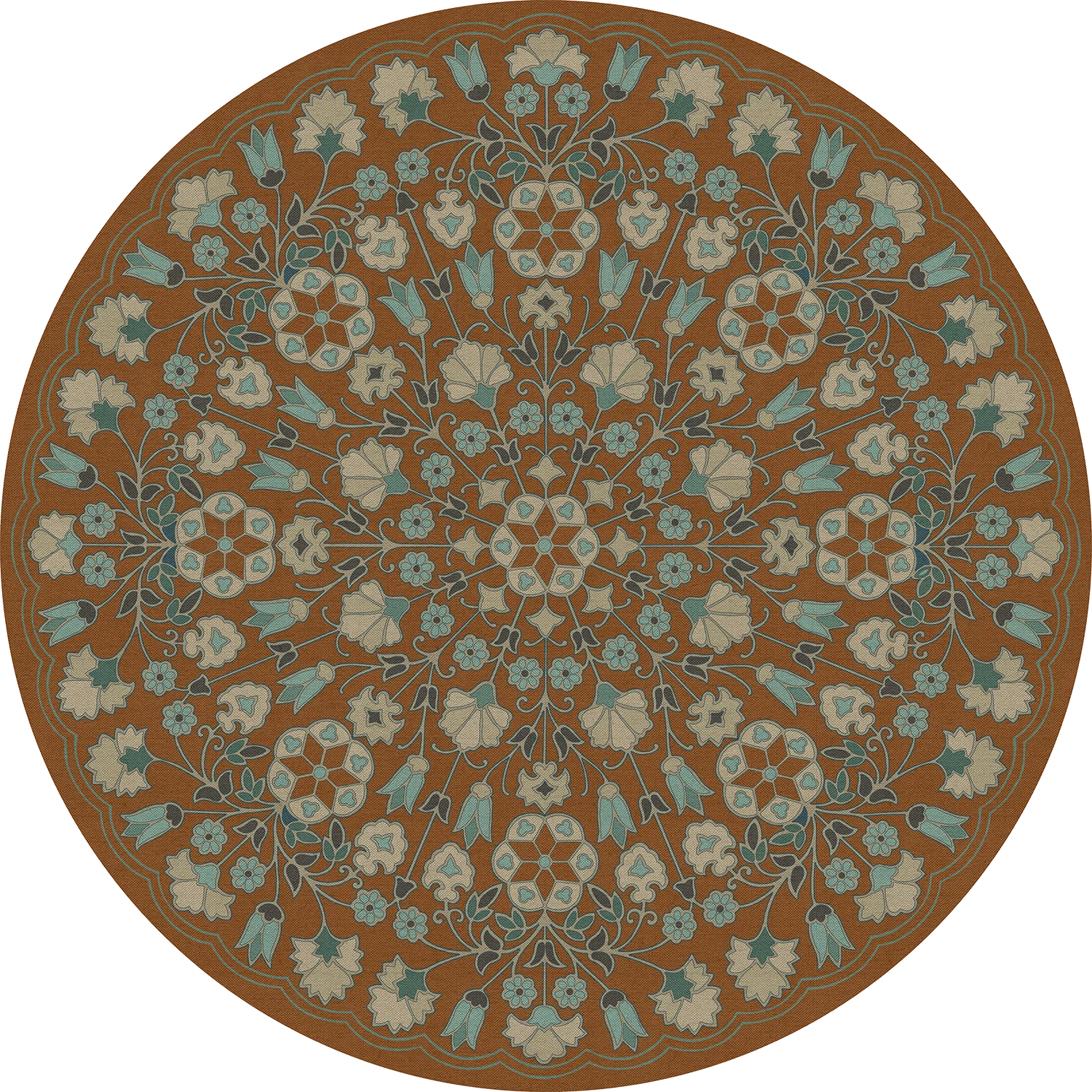 Biltmore – Arabesque Bloom – Cognac and Sea Glass 60 Round