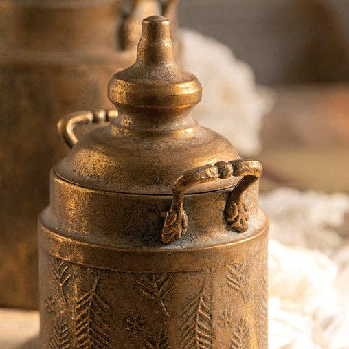 Vintage Style Embossed Canister