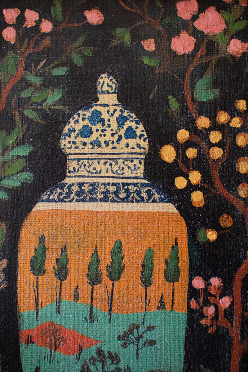 Set of 2 Framed Vases Paintings