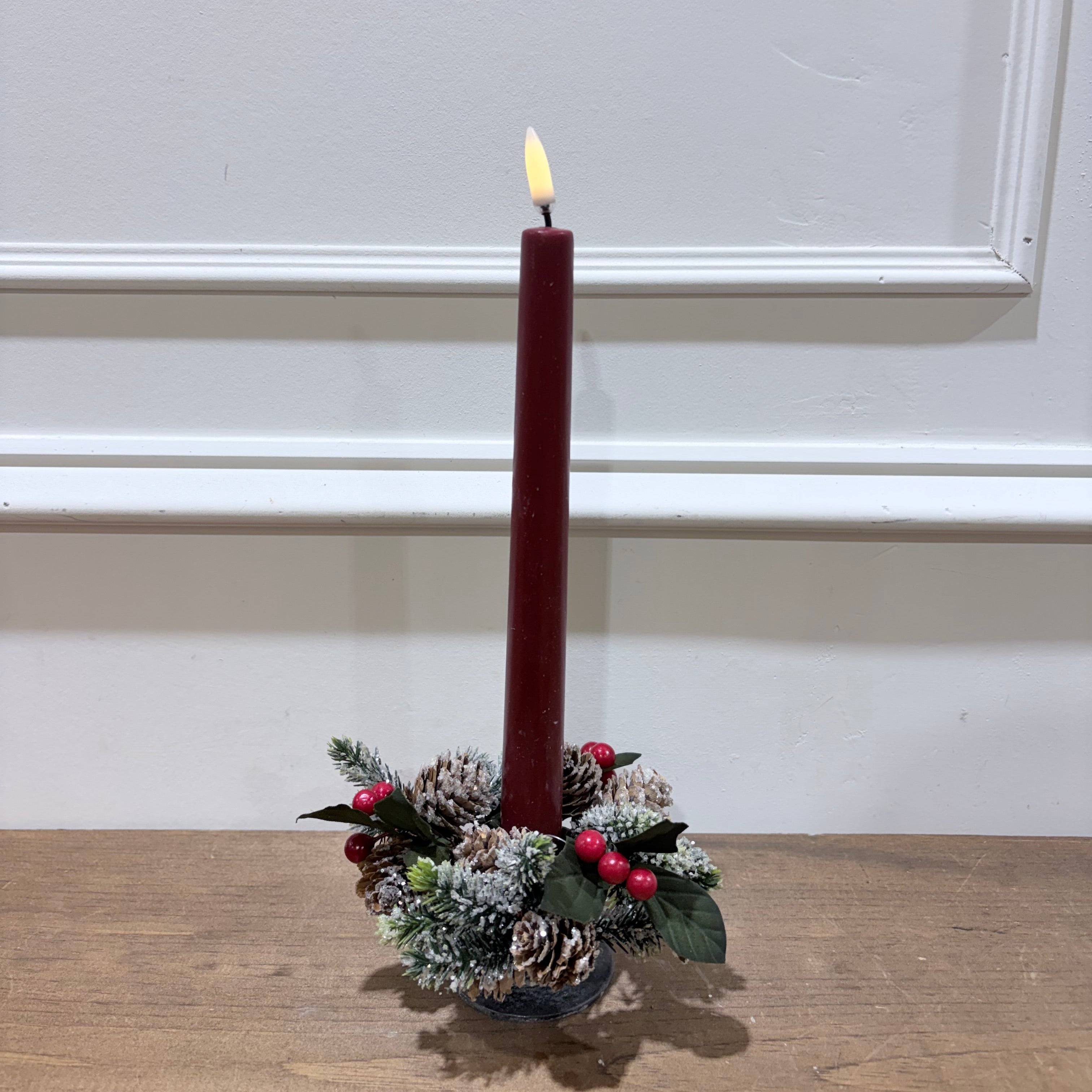 Ice/Pine Taper Candle Ring