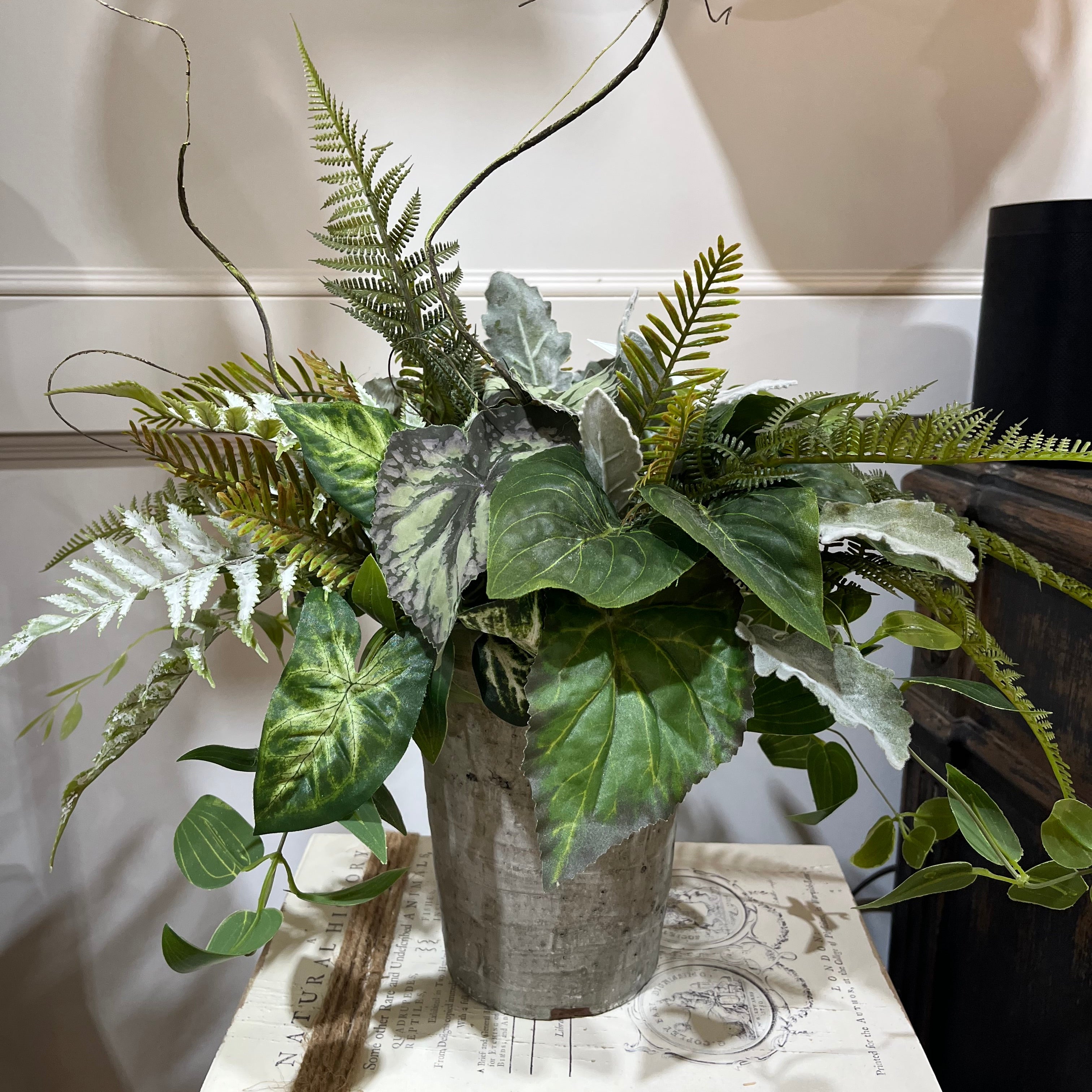 Fern Greenery in Gray Ceramic