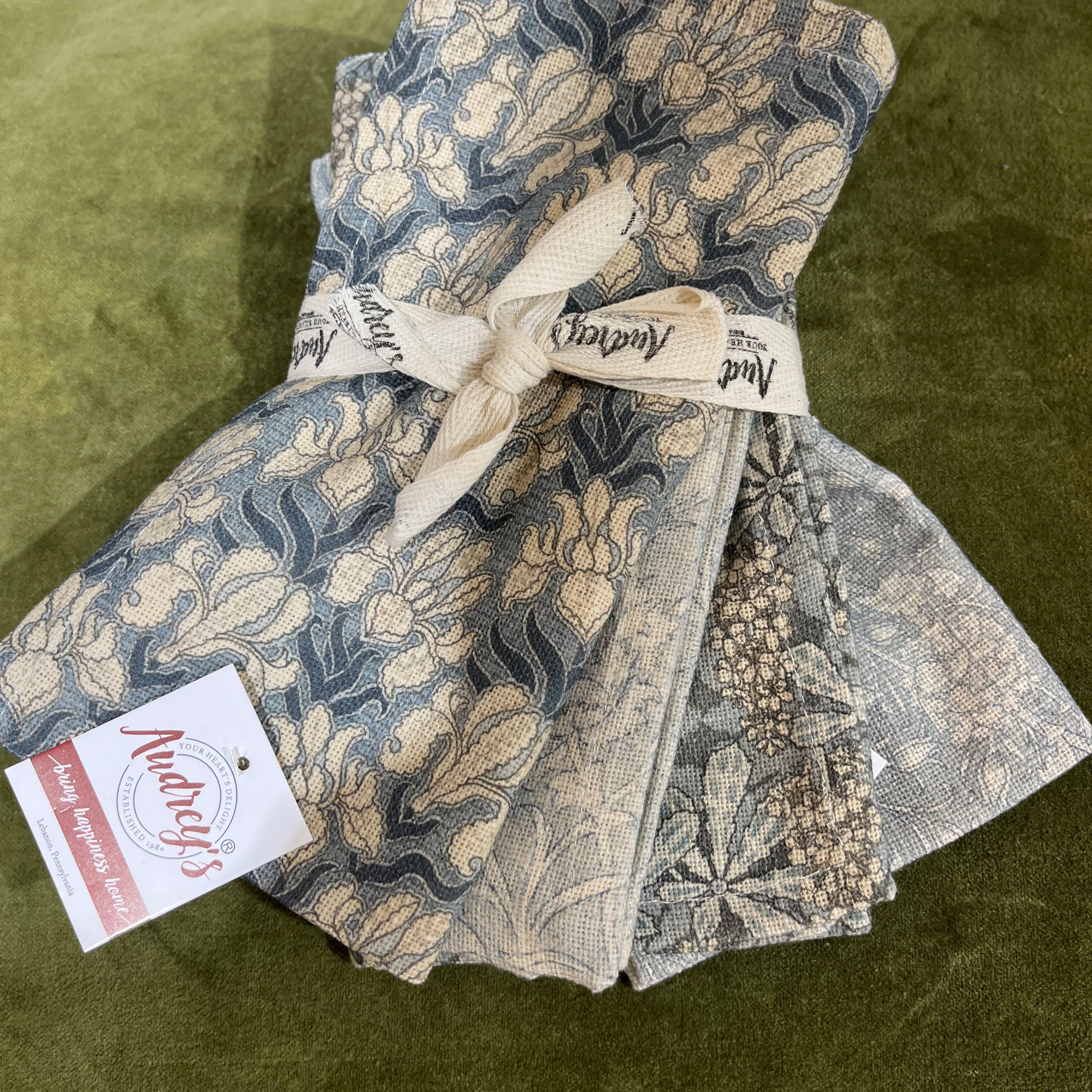 Napkins - Windward Blue Block Print, set of four