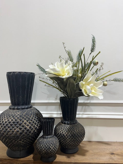 FLUTED ANTIQUE  HOBNAIL VASE