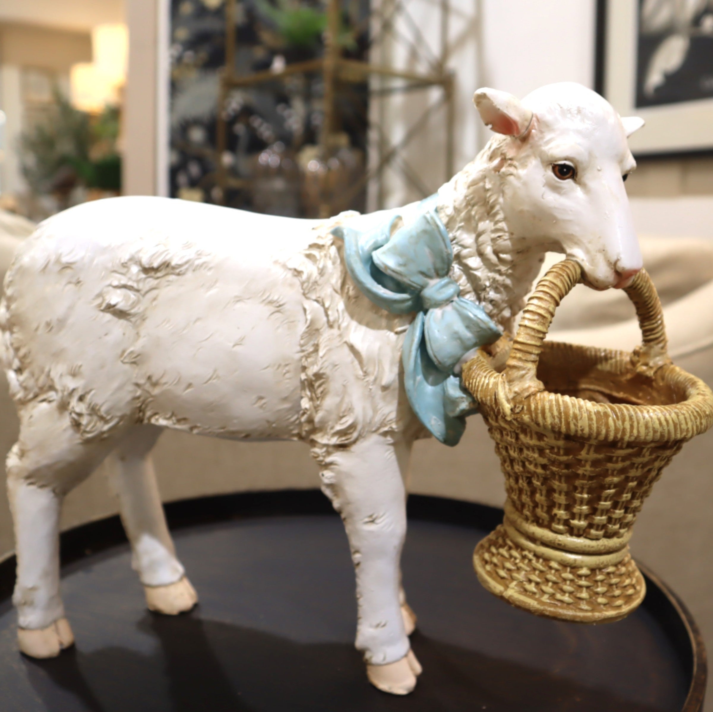 Resin Sheep w/Basket