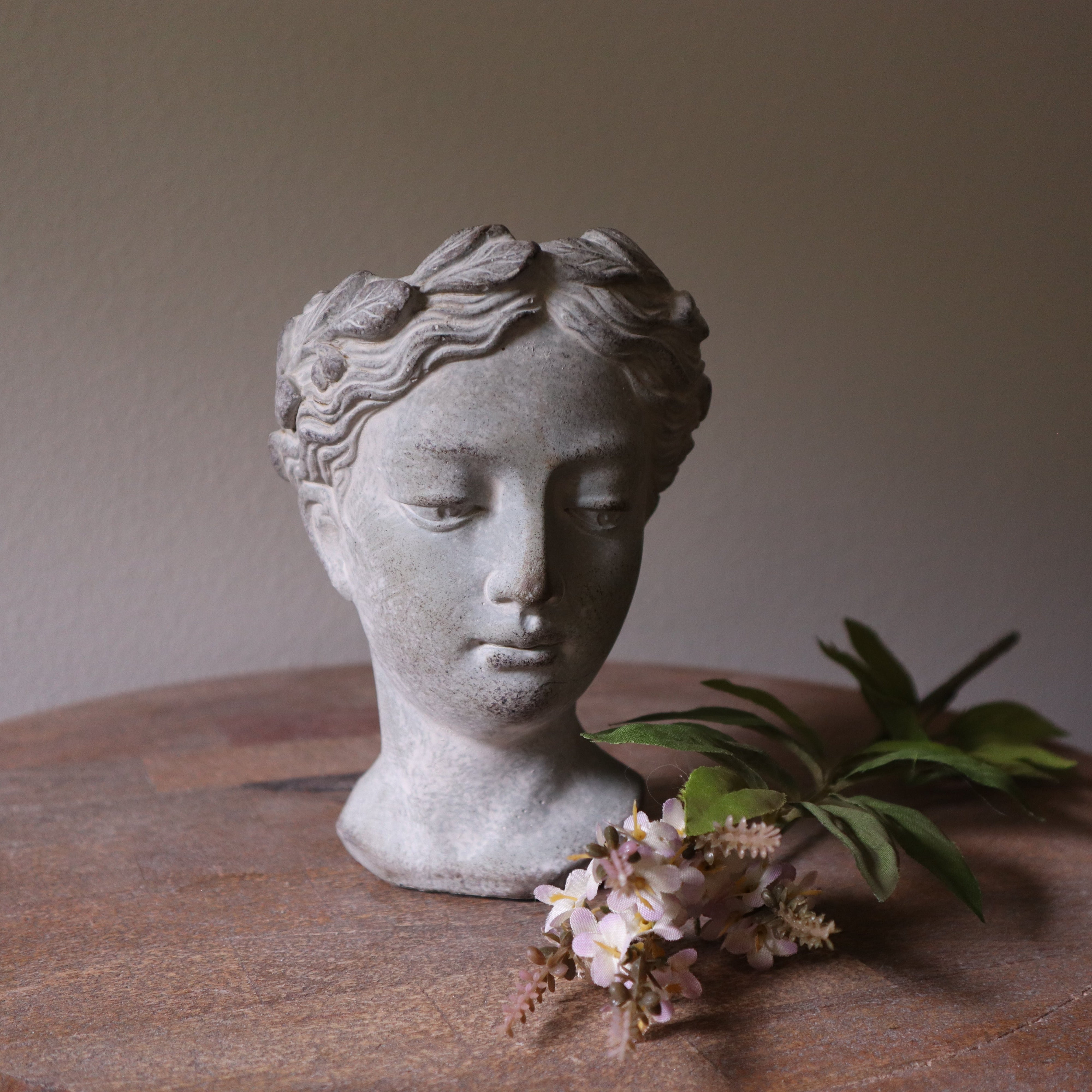 GODDESS HEAD PLANTER  DARK GREY/BROWN (Small)