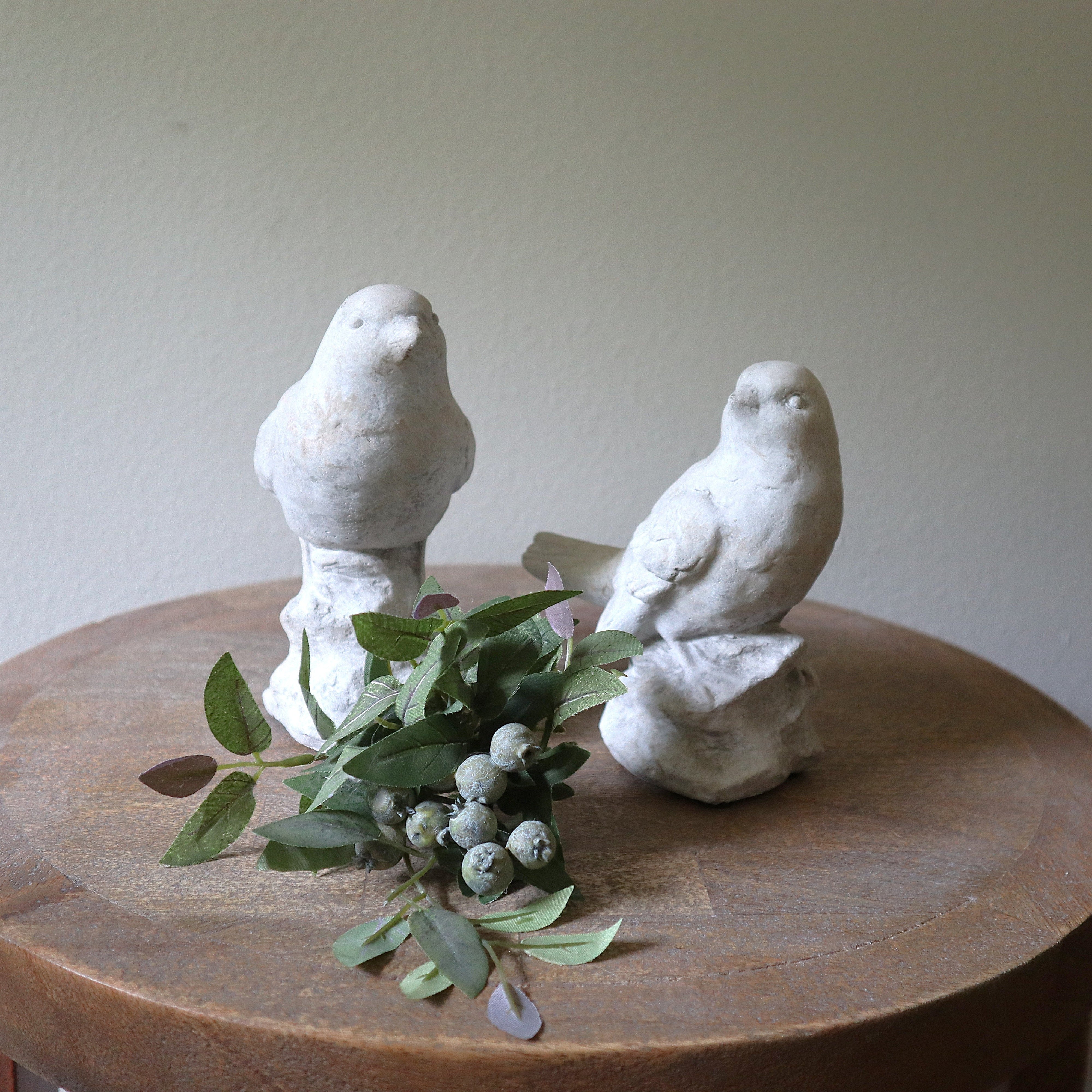 White Cement Standing Bird