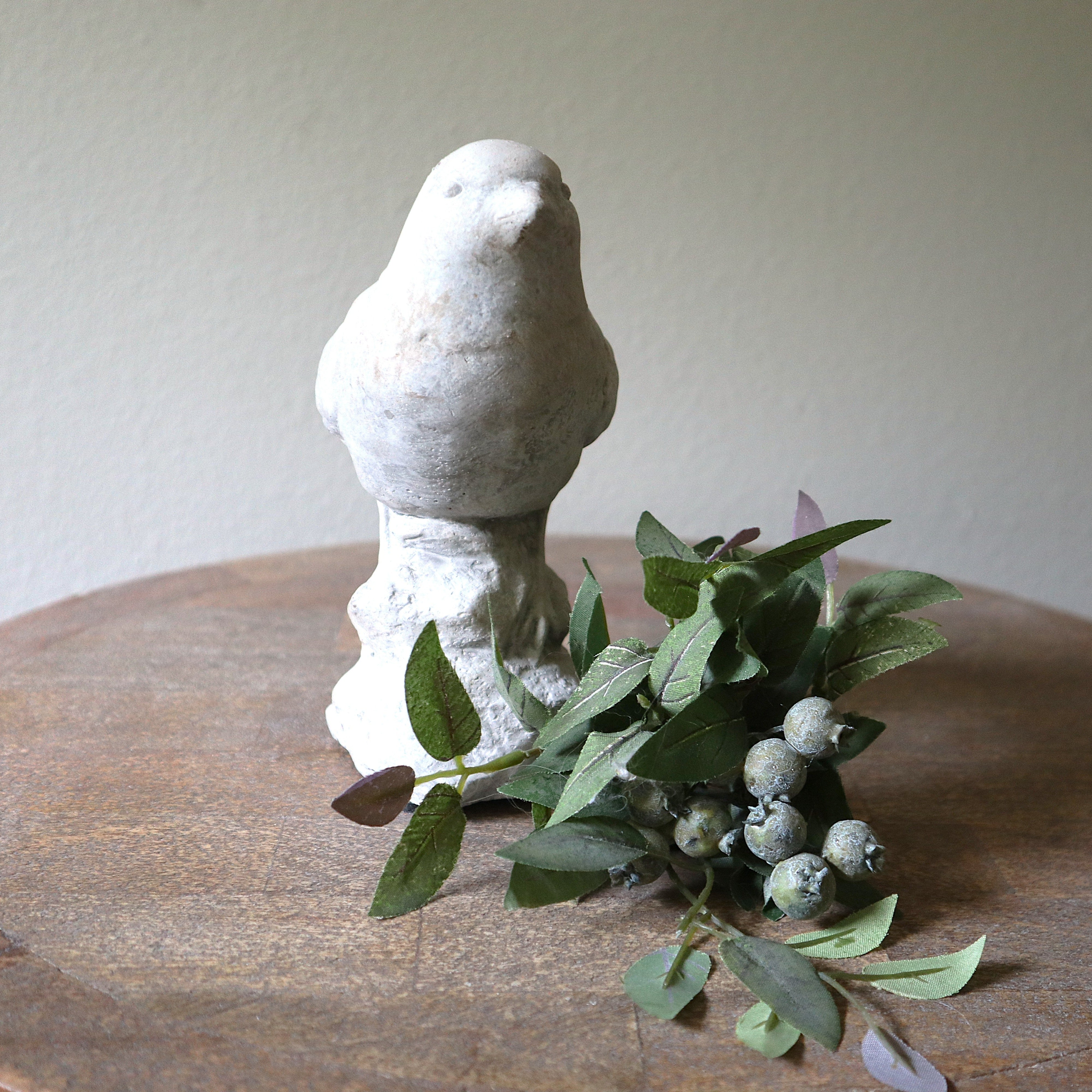 White Cement Standing Bird