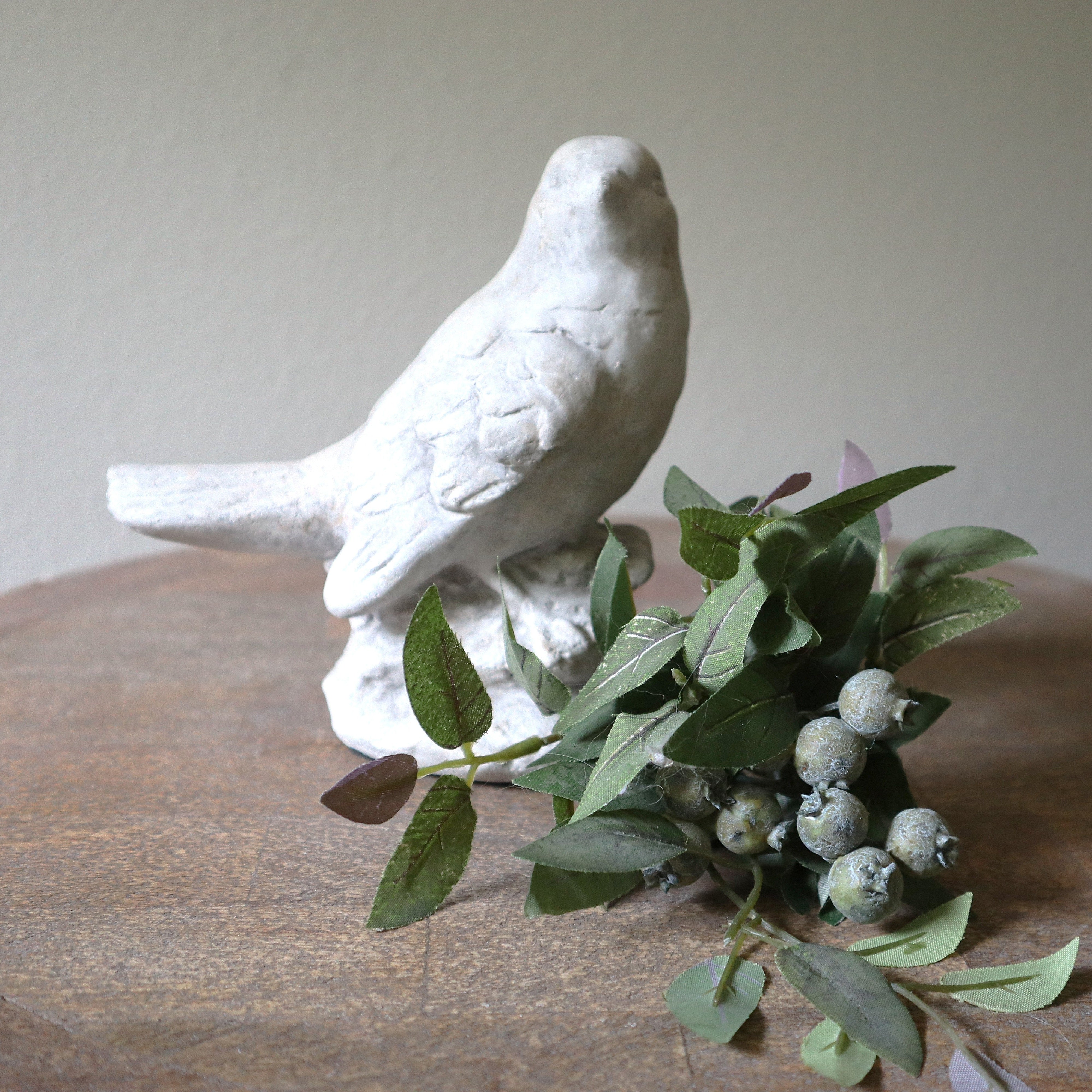 White Cement Standing Bird