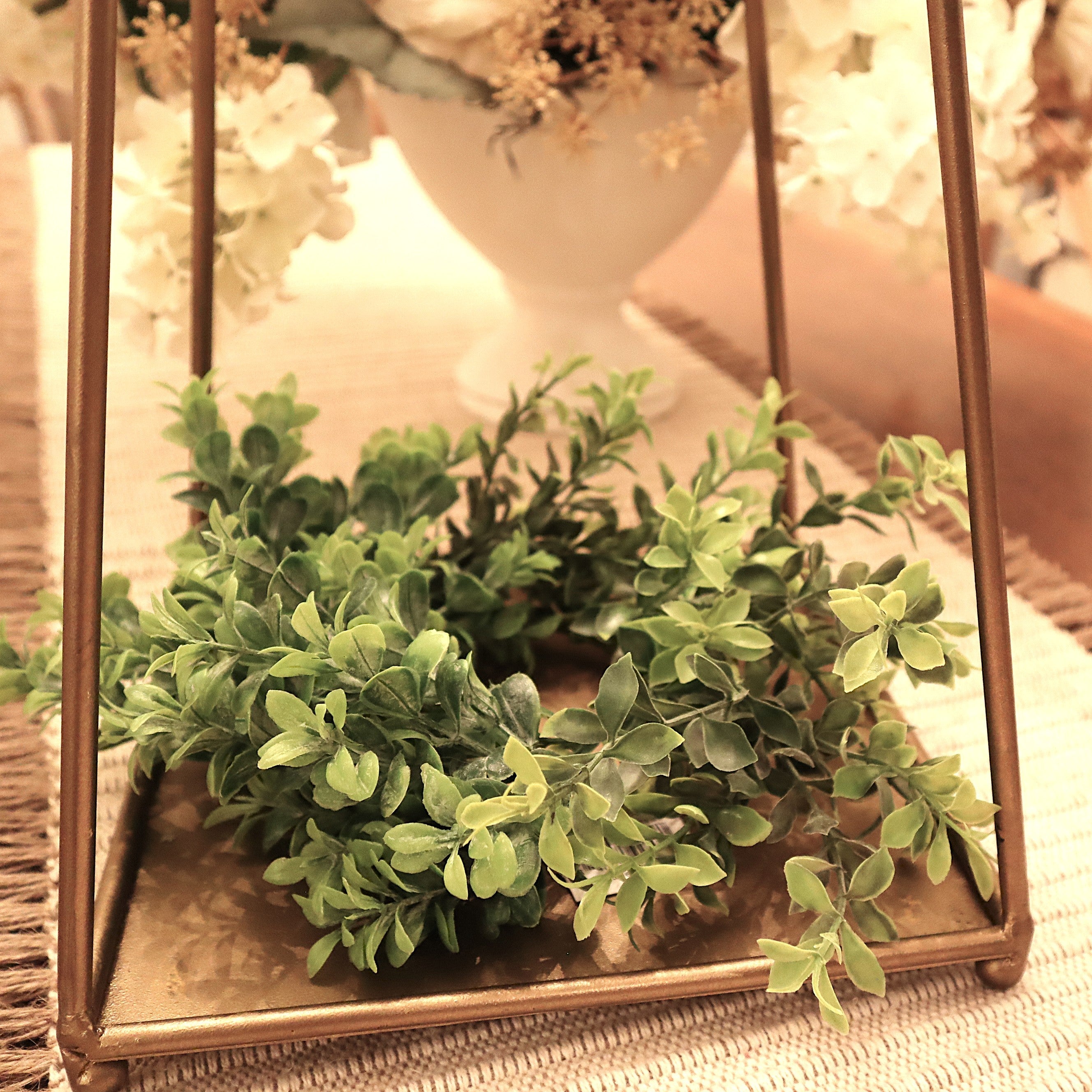 Dusty Green Boxwood Candle Ring