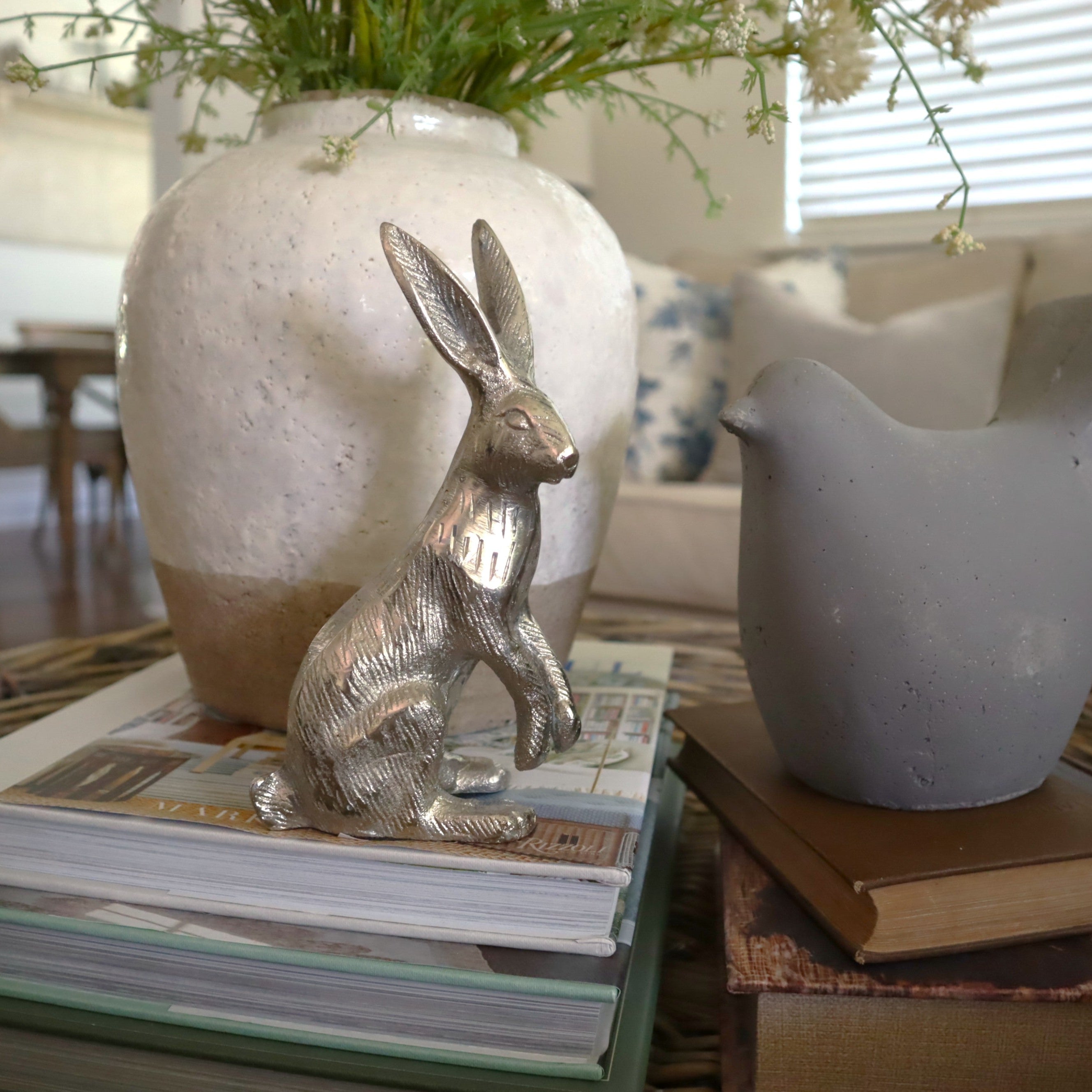 Aluminum Standing Rabbit, Nickel