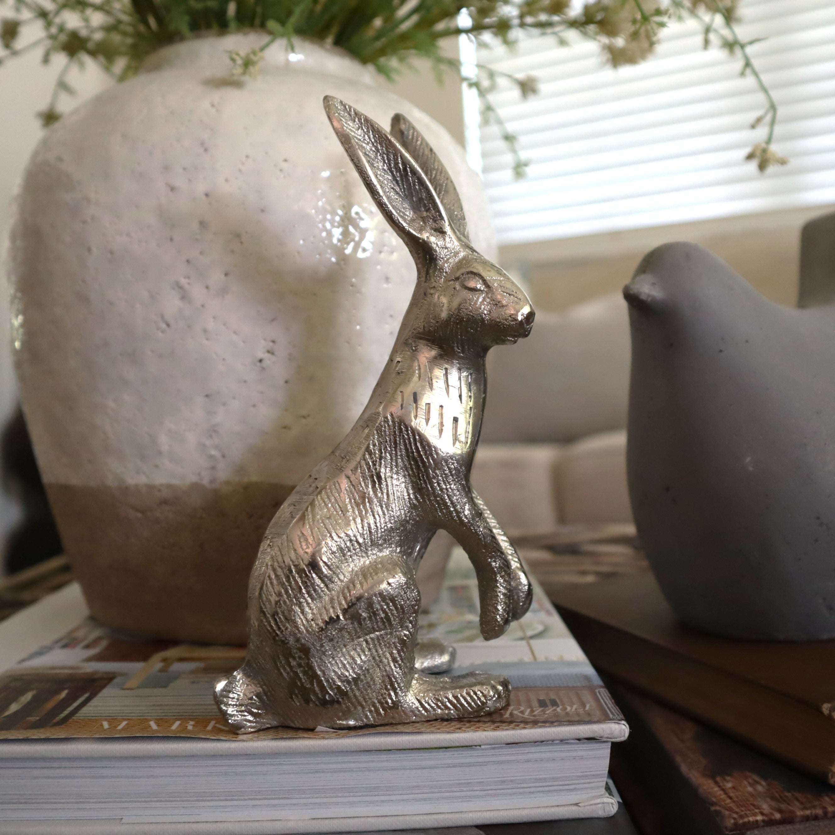 Aluminum Standing Rabbit, Nickel