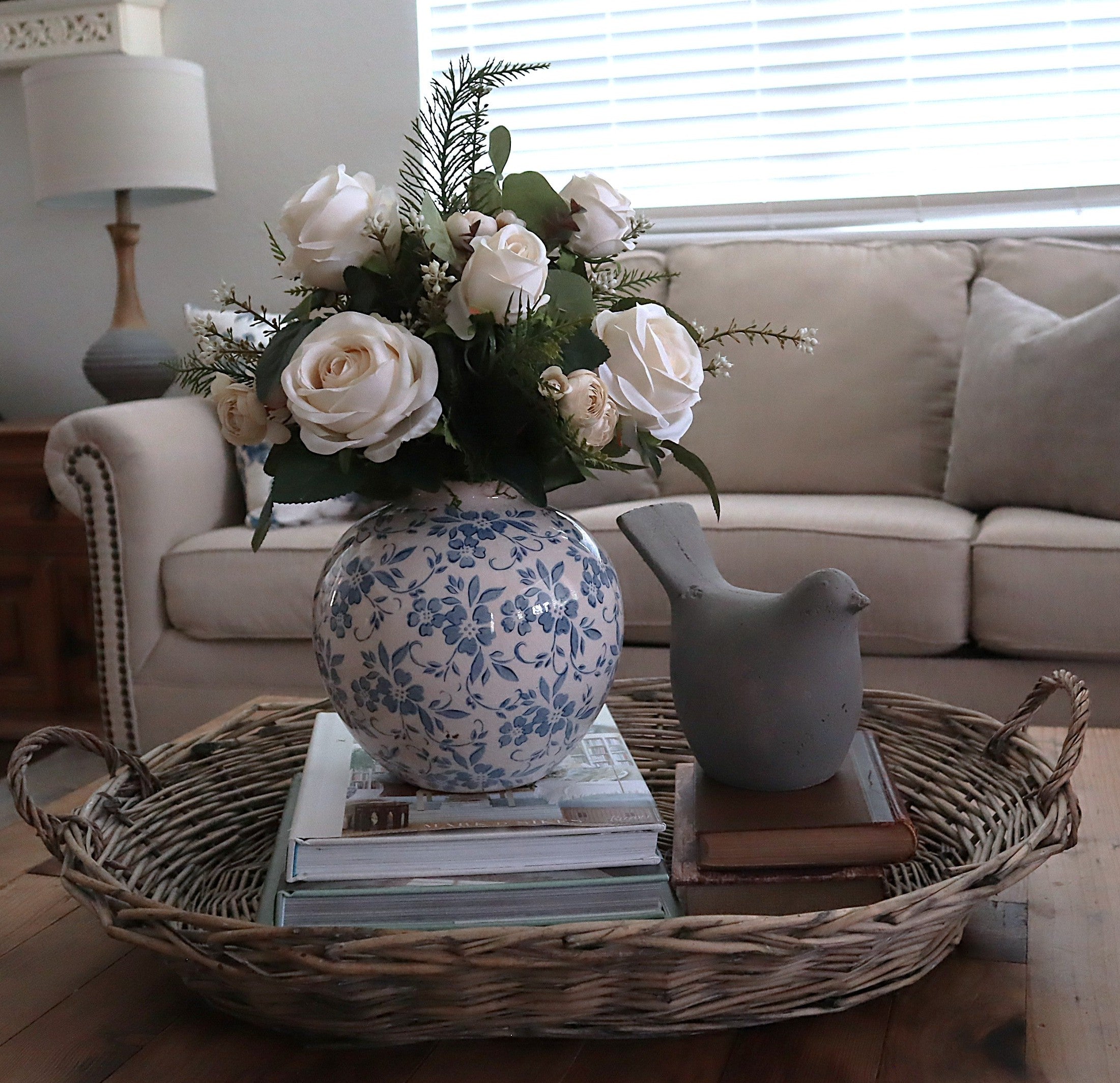 Blue & White vase floral