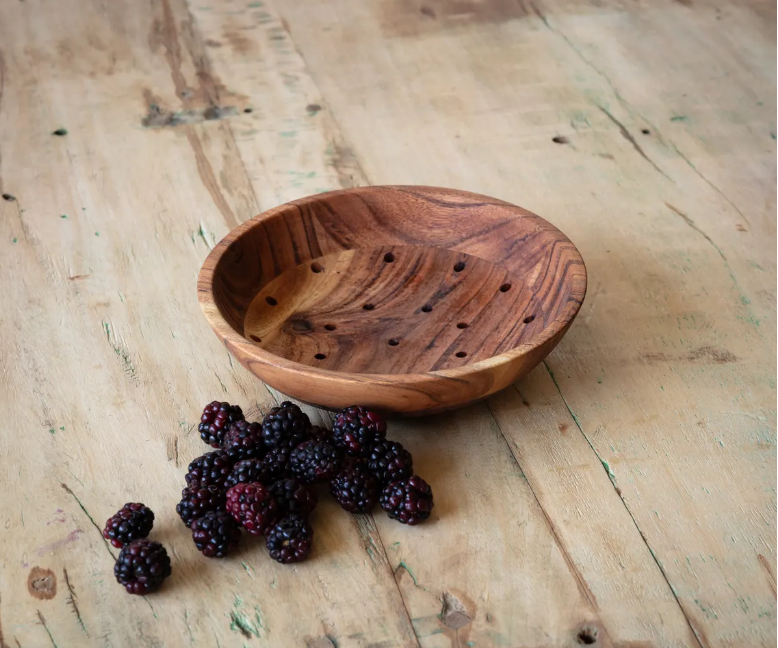 Wooden Berry Washing Bowl