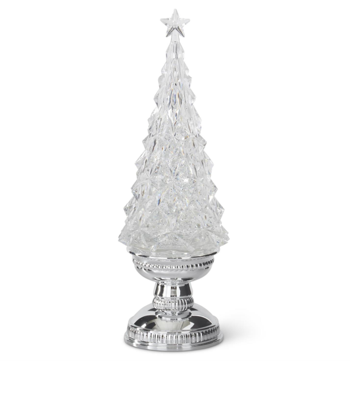 Acrylic Water Spinning LED Christmas Tree w/Timer