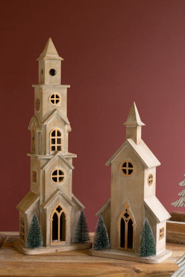 Wooden Christmas Church - 2 sizes