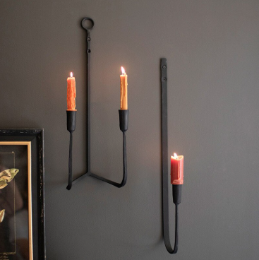 Forged Iron Single Taper Wall Sconce