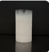5×7.5″ WHITE CRACKLE/FROSTED CYLINDER