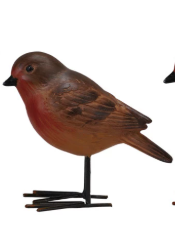 Resin Bird with Metal Legs/Feet, 4 Styles