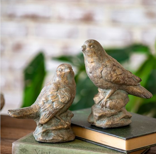 WEATHERED CEMENT BIRDS