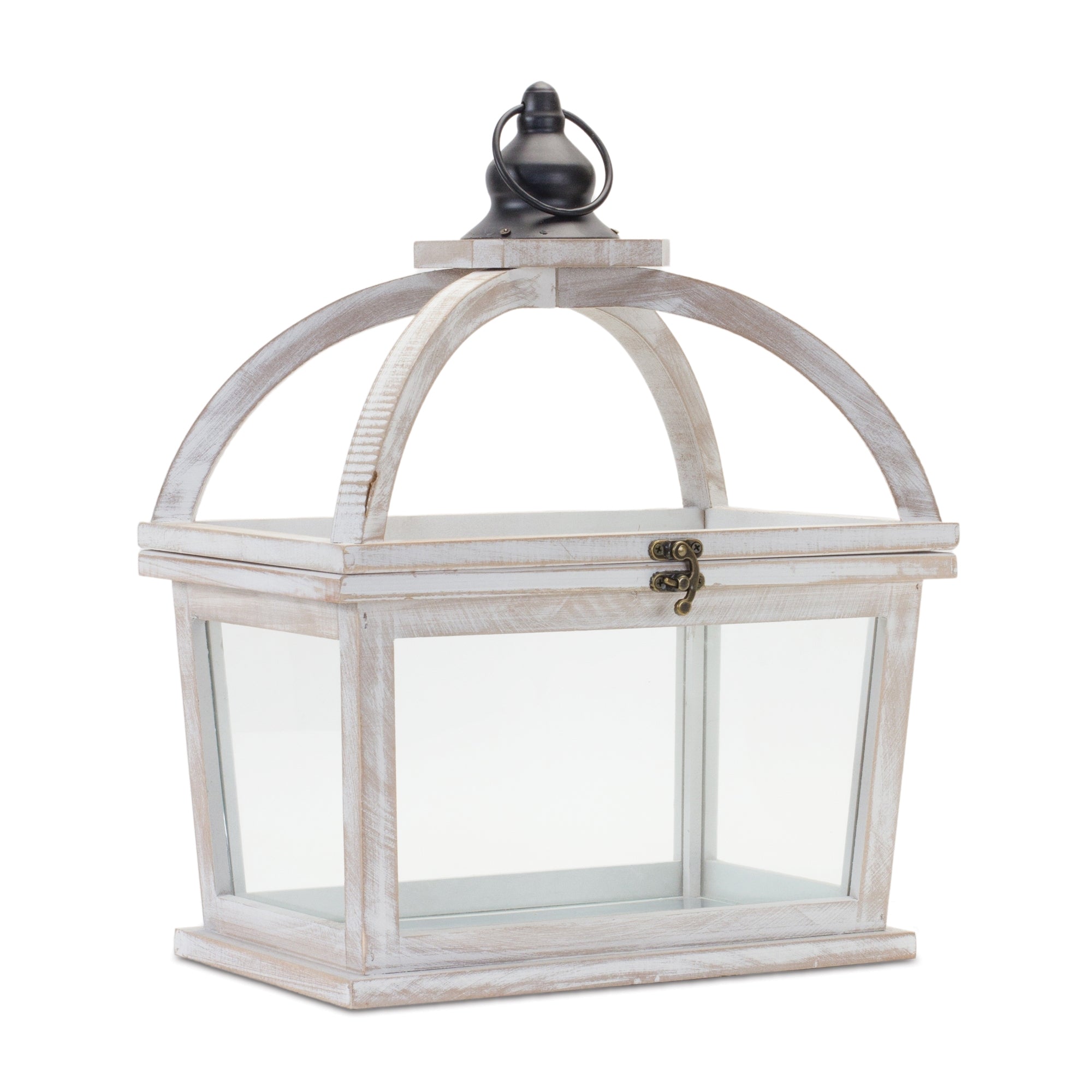 White Lantern Wood/Glass