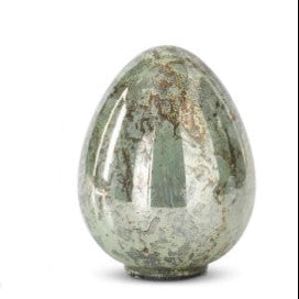 Rusted Aqua Mercury Glass Easter Egg