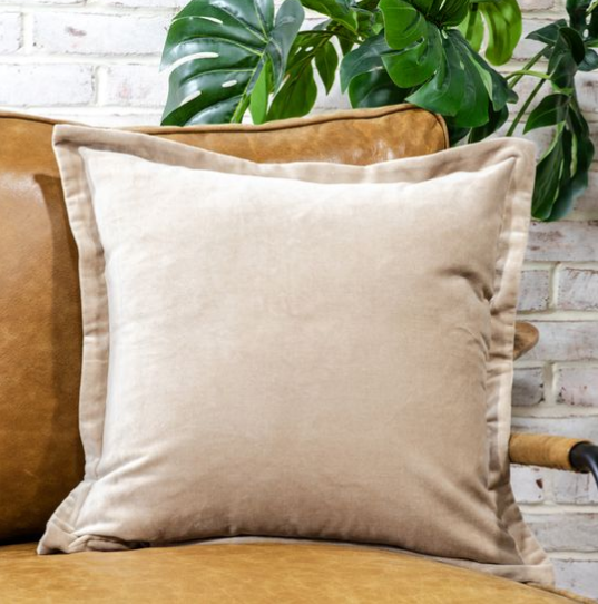 BEIGE VELVET PILLOW