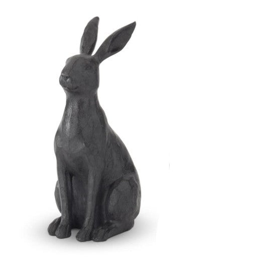 Black Resin Faux Cast Iron Rabbit