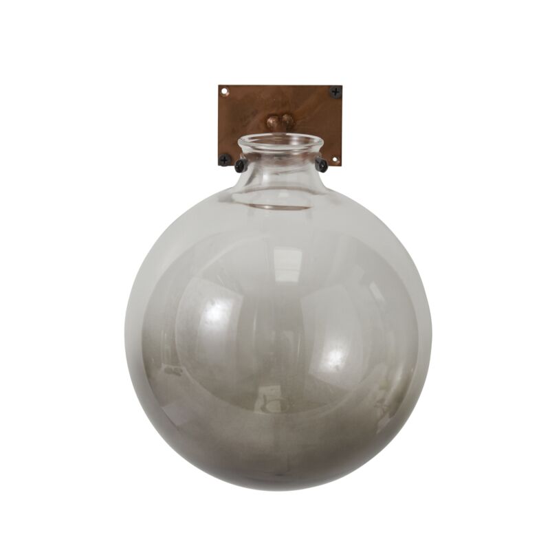 Envision Wall Mount Vase , Large Round Black