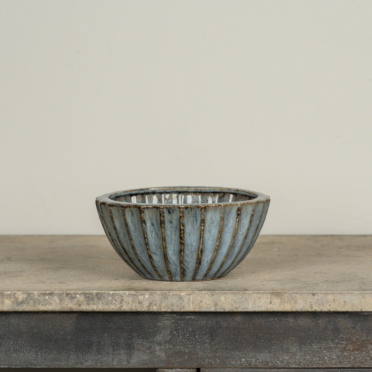 BLUE SCALLOPED BOWL