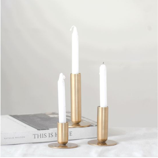 ANTIQUE BRASS CANDLE HOLDERS