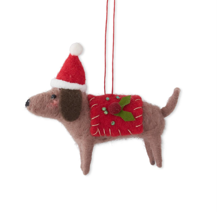 Wool Dogs w/Red Hat & Coat