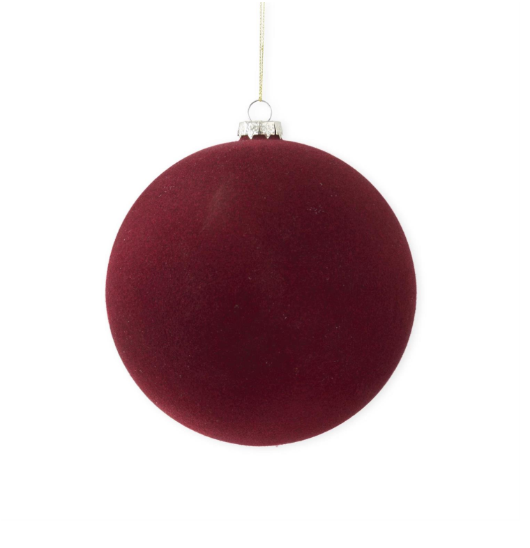 Burgundy Velvet Round Ornament