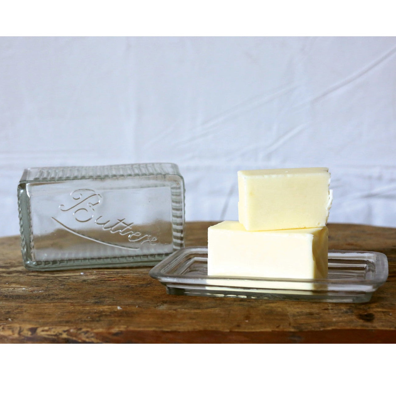 Pressed Glass Butter Dish
