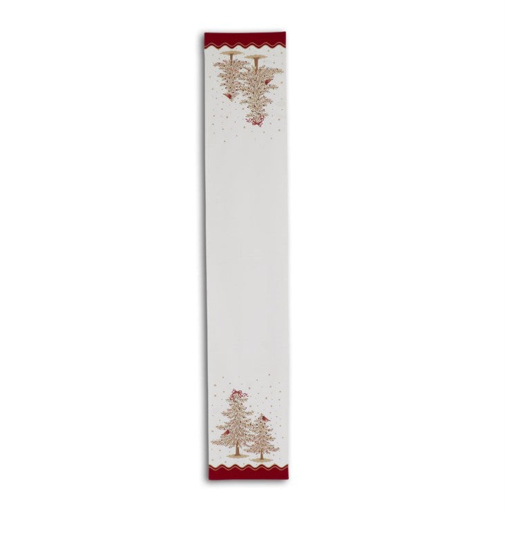 Cardinals & Trees Table Runner w/Sequins