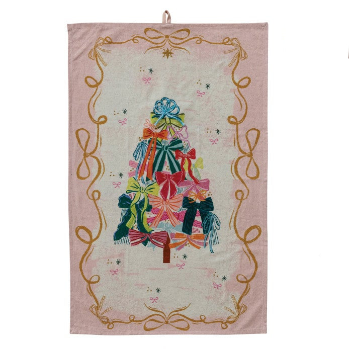 Tea Towel with Holiday Image Applique