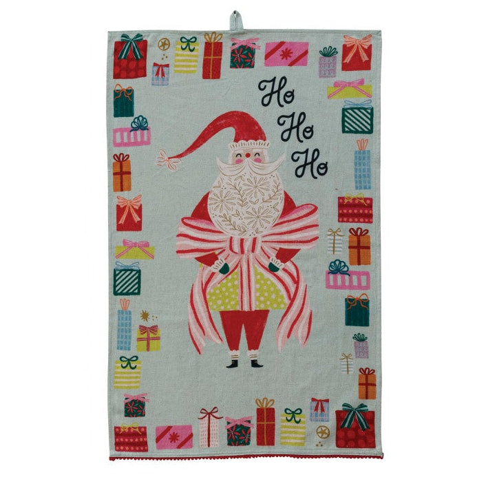 Tea Towel with Holiday Image Applique