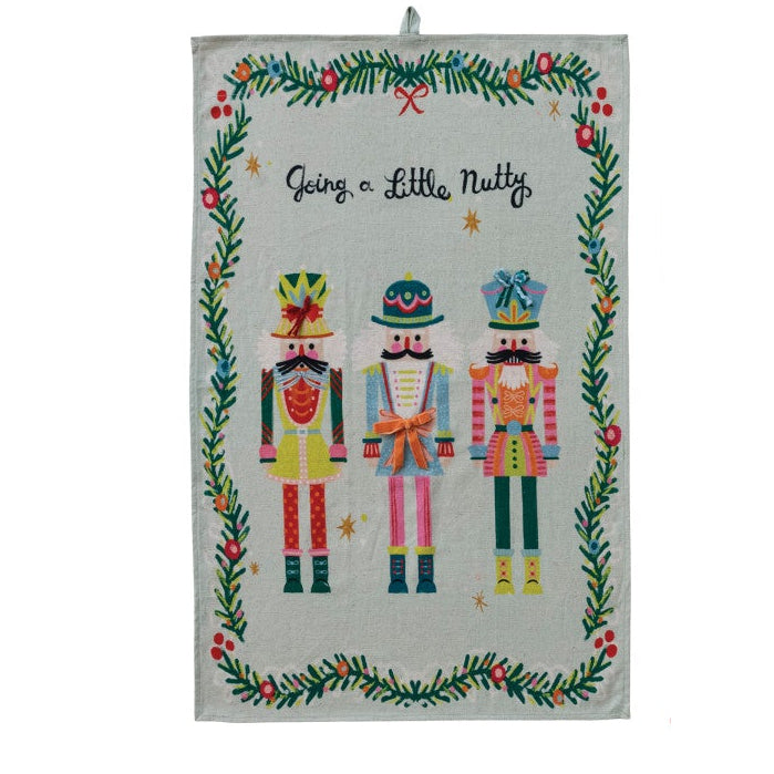 Tea Towel with Holiday Image Applique