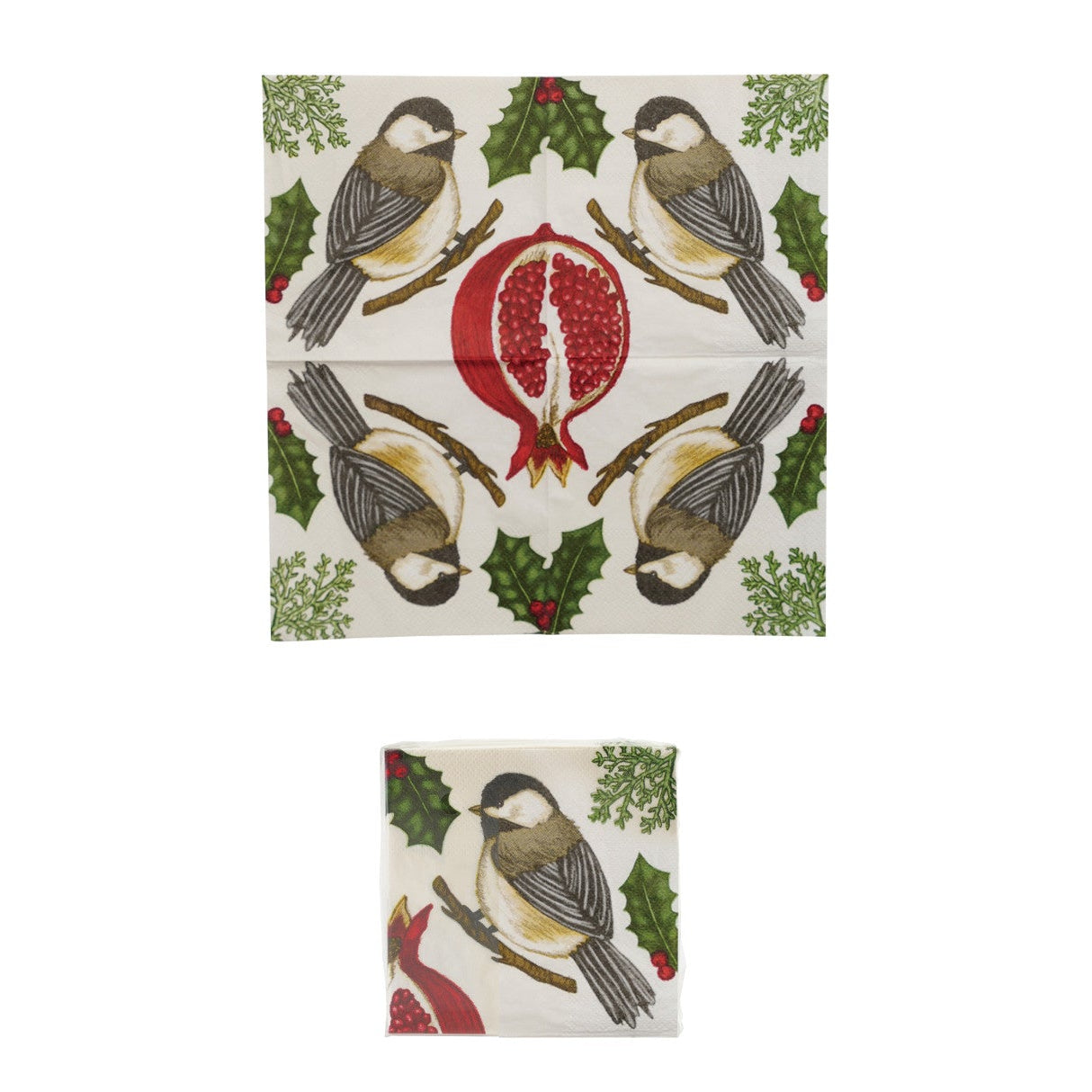 Napkins with Seasonal Botanicals & Bird