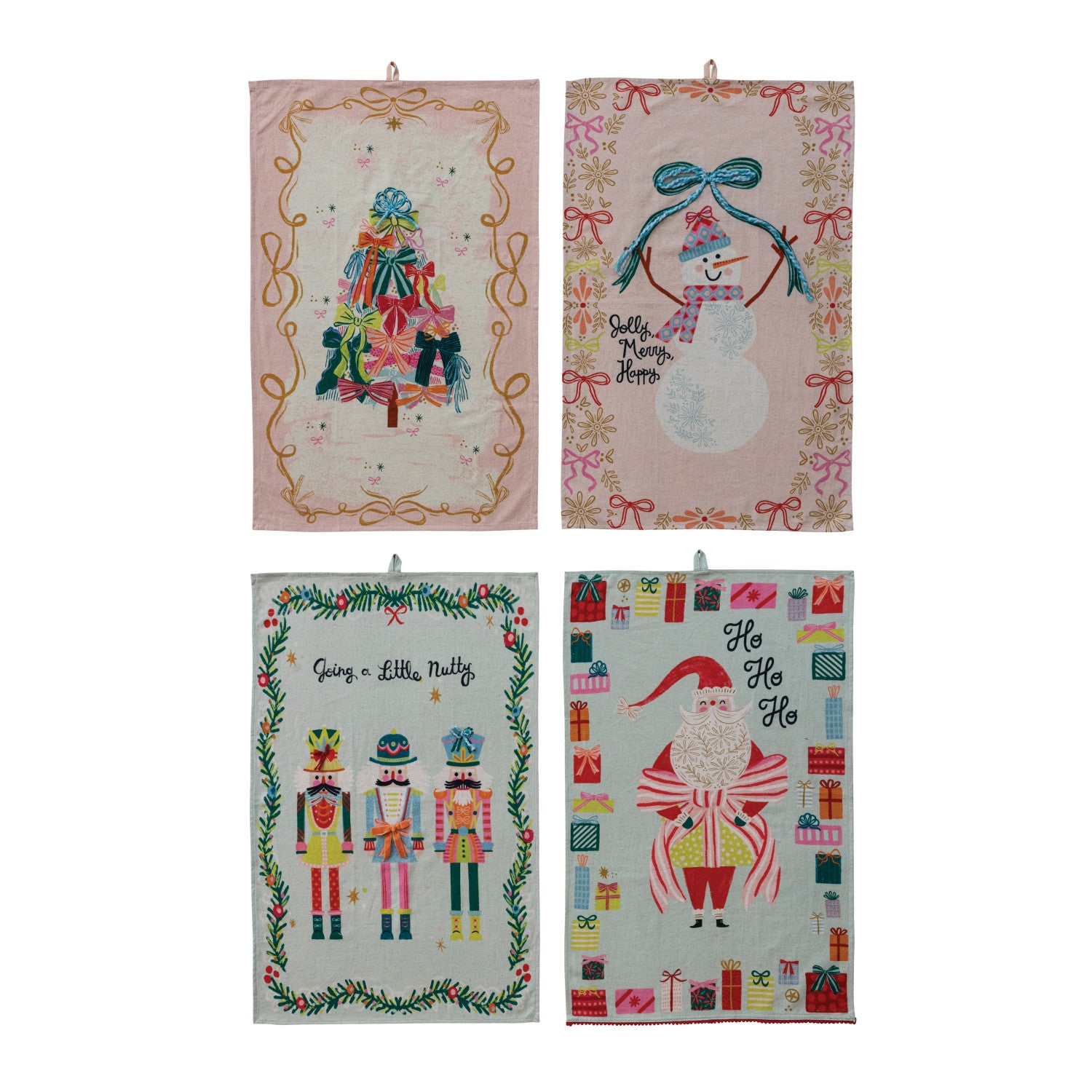 Tea Towel with Holiday Image Applique