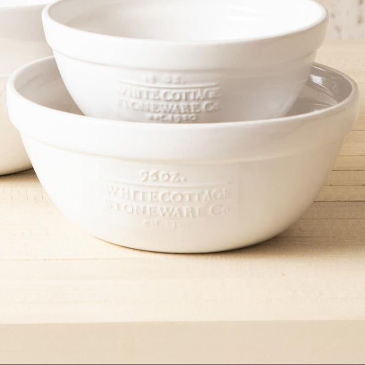 White Cottage Ceramic Mixing Bowl